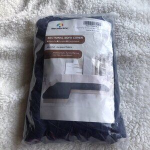 Jacquard Large Sofa Double Seat Cover 1 PC for Living Room Navy Blue